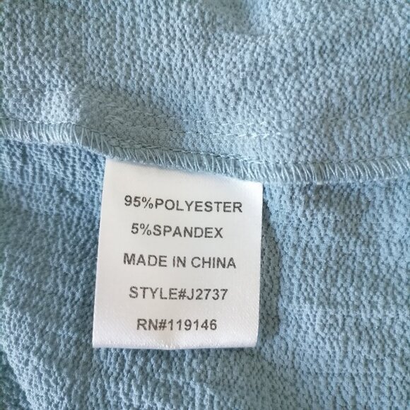 NWT Jodifl Womens Gray Bell Sleeve Surplice Neck Faux Wrap Blouse Top Size L - Picture 6 of 7